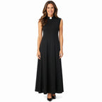 Blessume Women's Sleeveless Clergy Maxi Dress with Tab Collar
